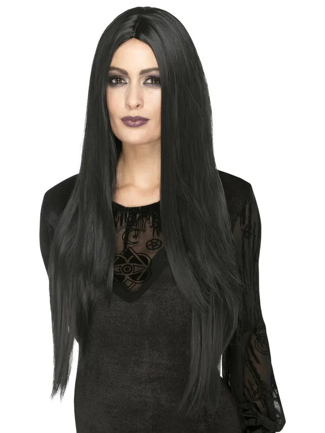 smiffys-fever-deluxe-hexenper-cke-schwarz-lang-75-cm image 1