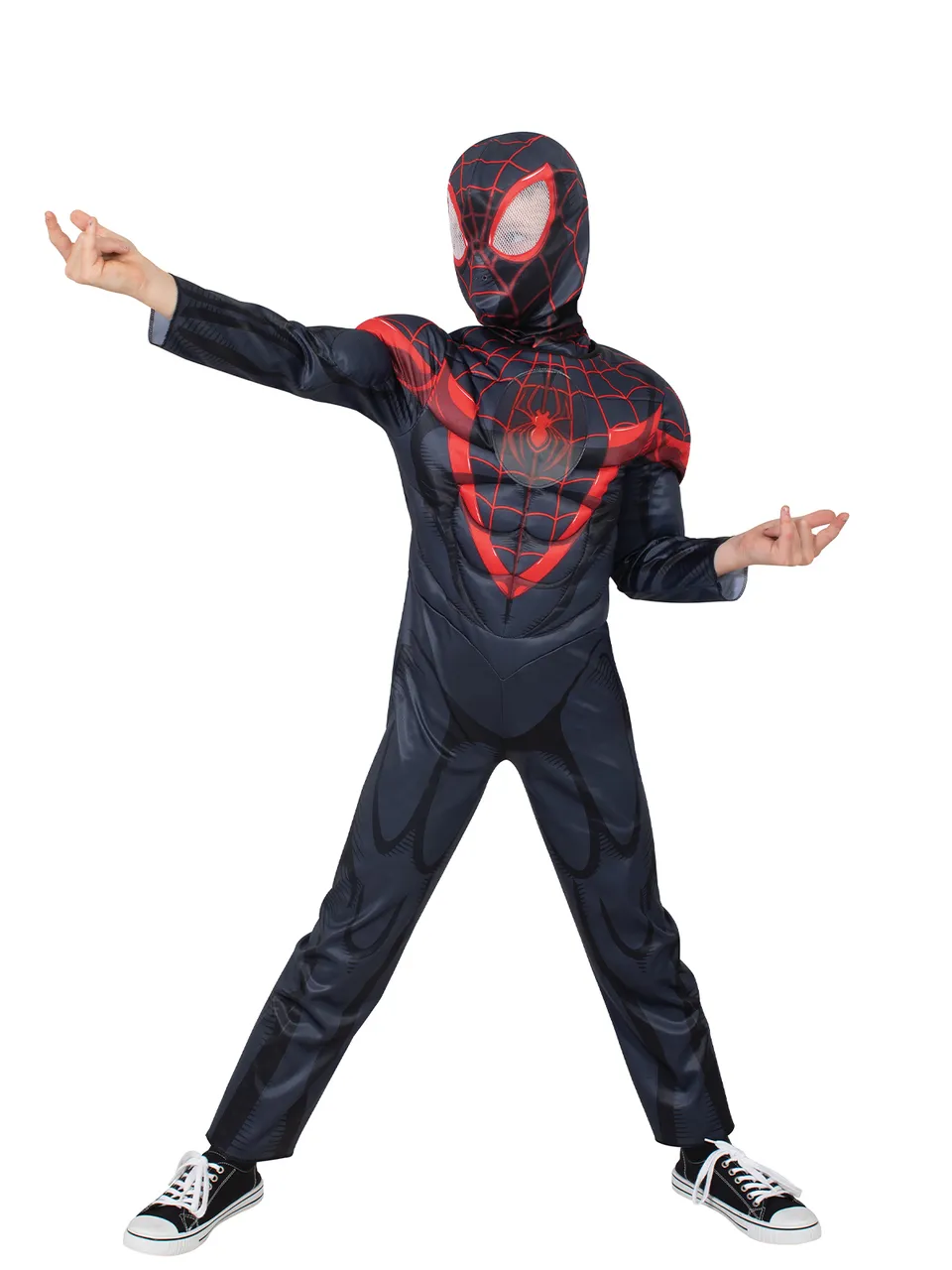 rubies-miles-morales-spiderverse-kost-m-rot-schwarz-muskeln image 1