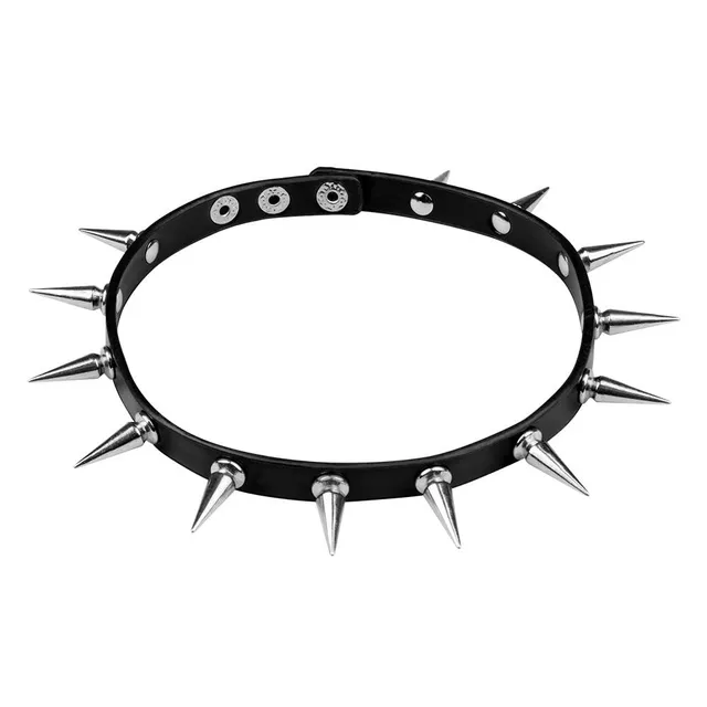 boland-accessories-spike-halskette-lederimitat-schwarz-silber image 1