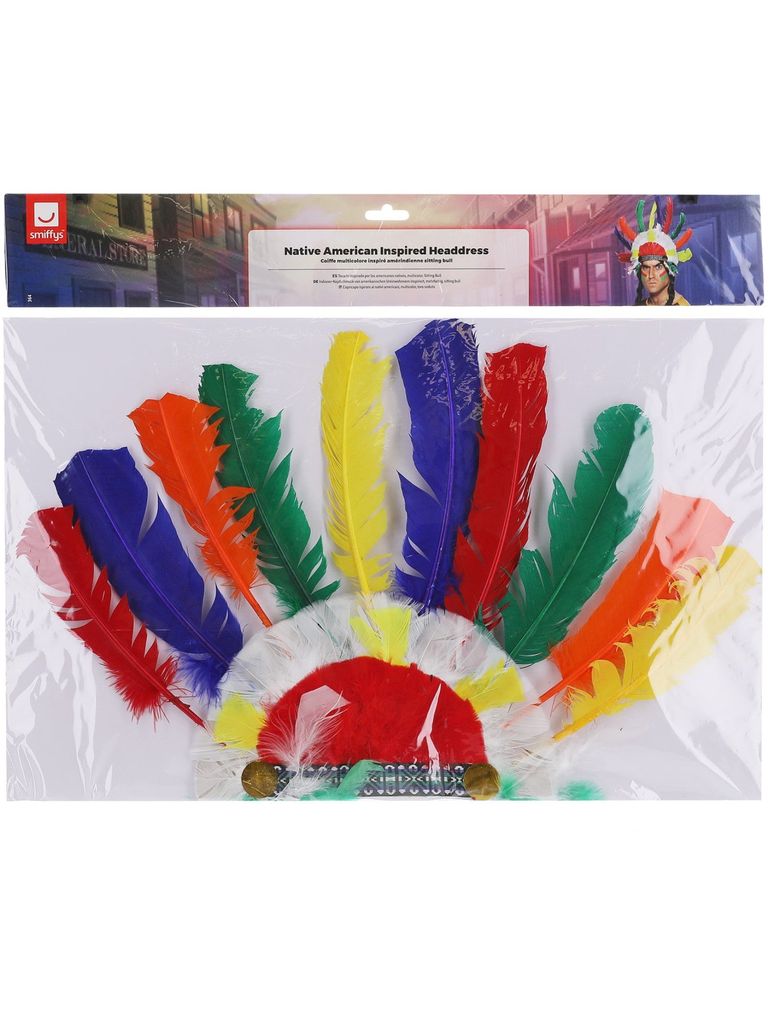 smiffys-fever-indianer-kopfschmuck-federhaube-bunt-einheitsgr-e image 2