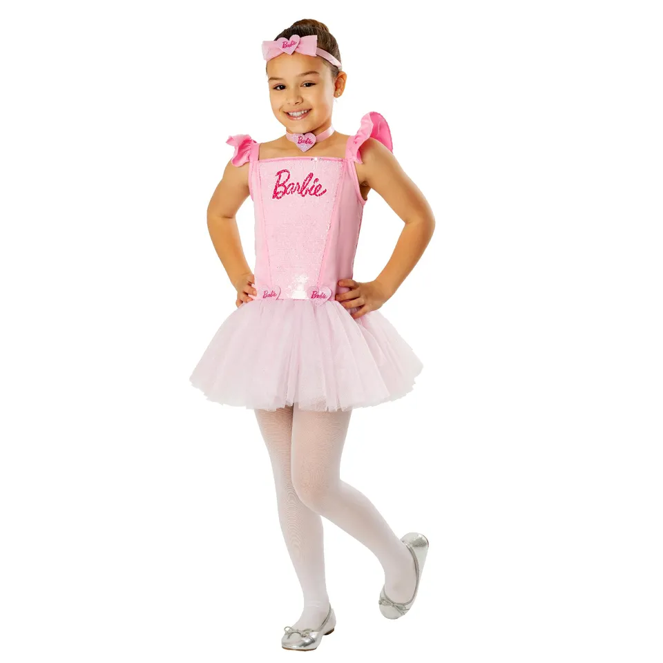 rubie-s-deluxe-barbie-ballerina-kost-m-kinder-rosa-kleid image 1