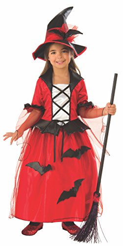 rubie-s-deluxe-bat-witch-kost-m-rot-schwarz-gr-m-mit-hut image 4