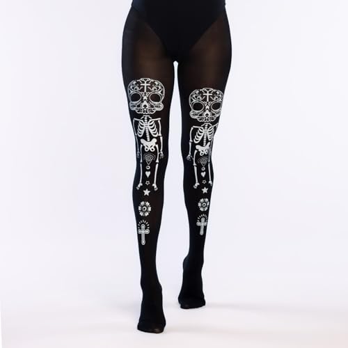 boland-halloween-la-pelona-strumpfhose-day-of-the-dead-damen image 6