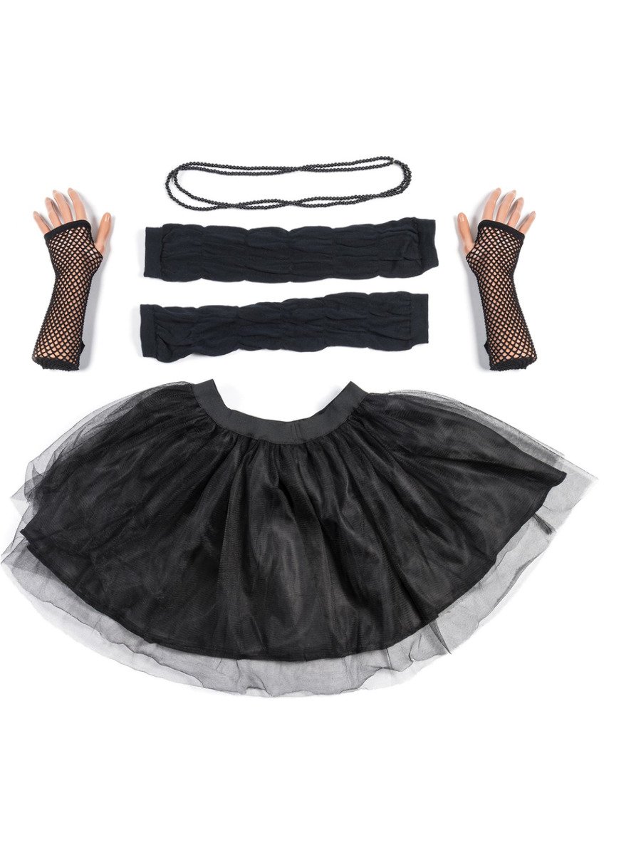 smiffys-fever-tutu-set-schwarz-mit-kette-stulpen-gr-8-12 image 1