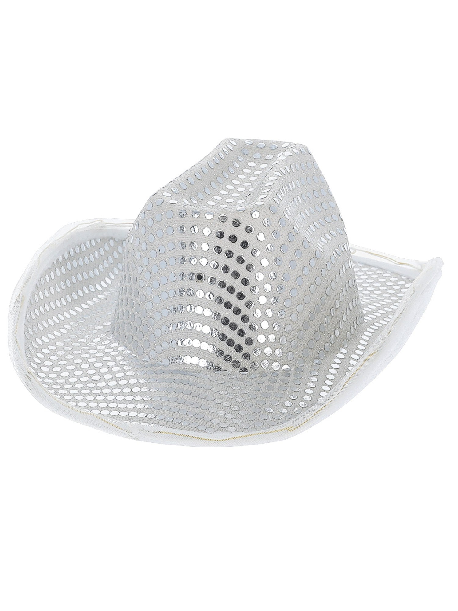 smiffys-fever-led-cowboyhut-pailletten-silber-mit-licht image 2