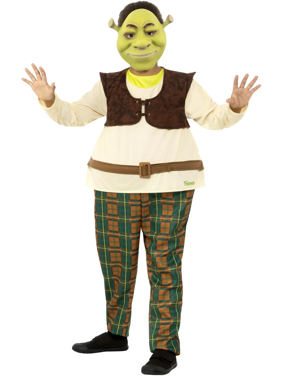 smiffys-fever-shrek-kinderkost-m-overall-maske-gr-n-m image 1
