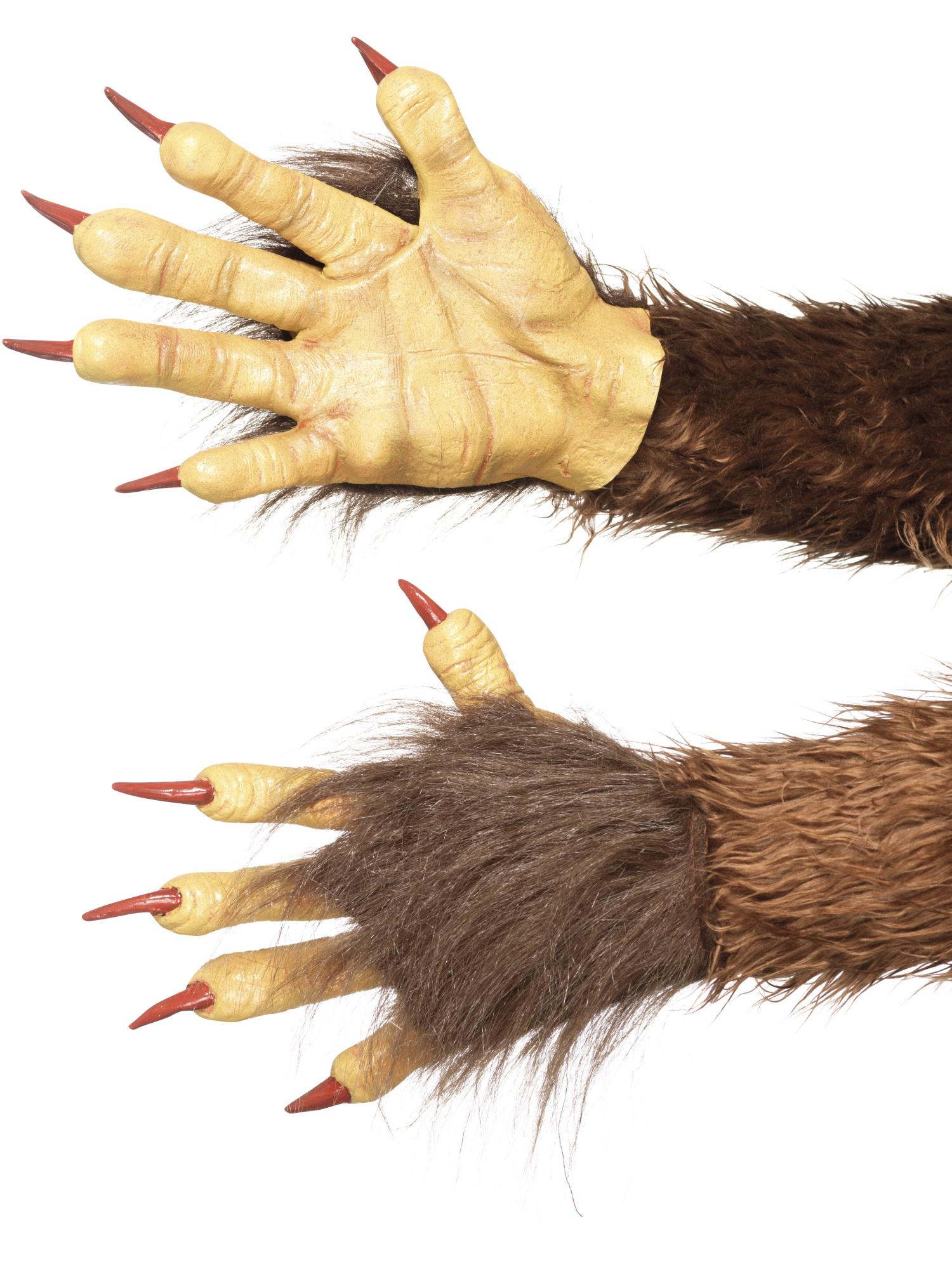smiffys-fever-krampus-handschuhe-braun-latex image 1