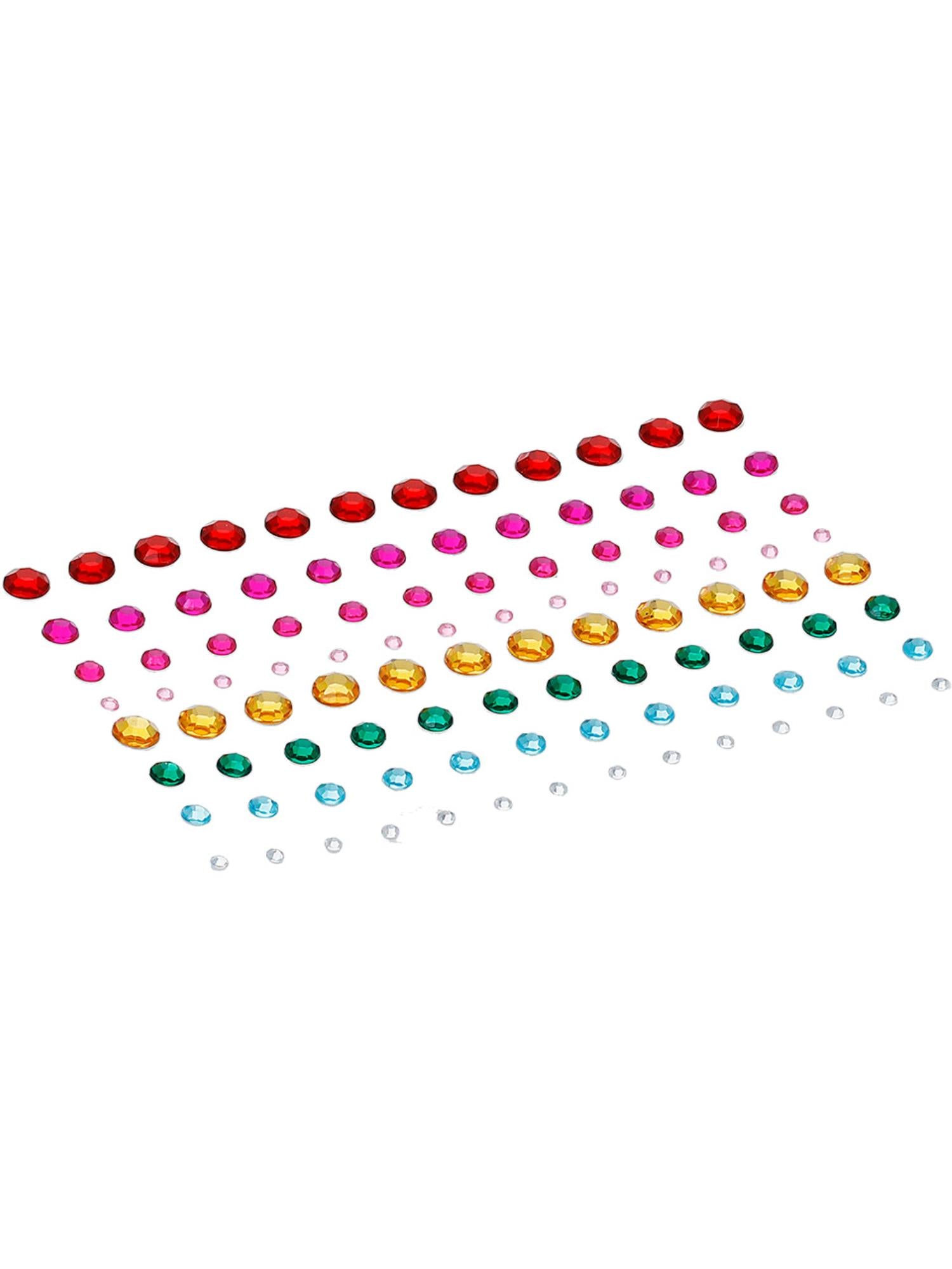 smiffys-fever-rainbow-jewel-face-gems-100-stk-bunt image 3