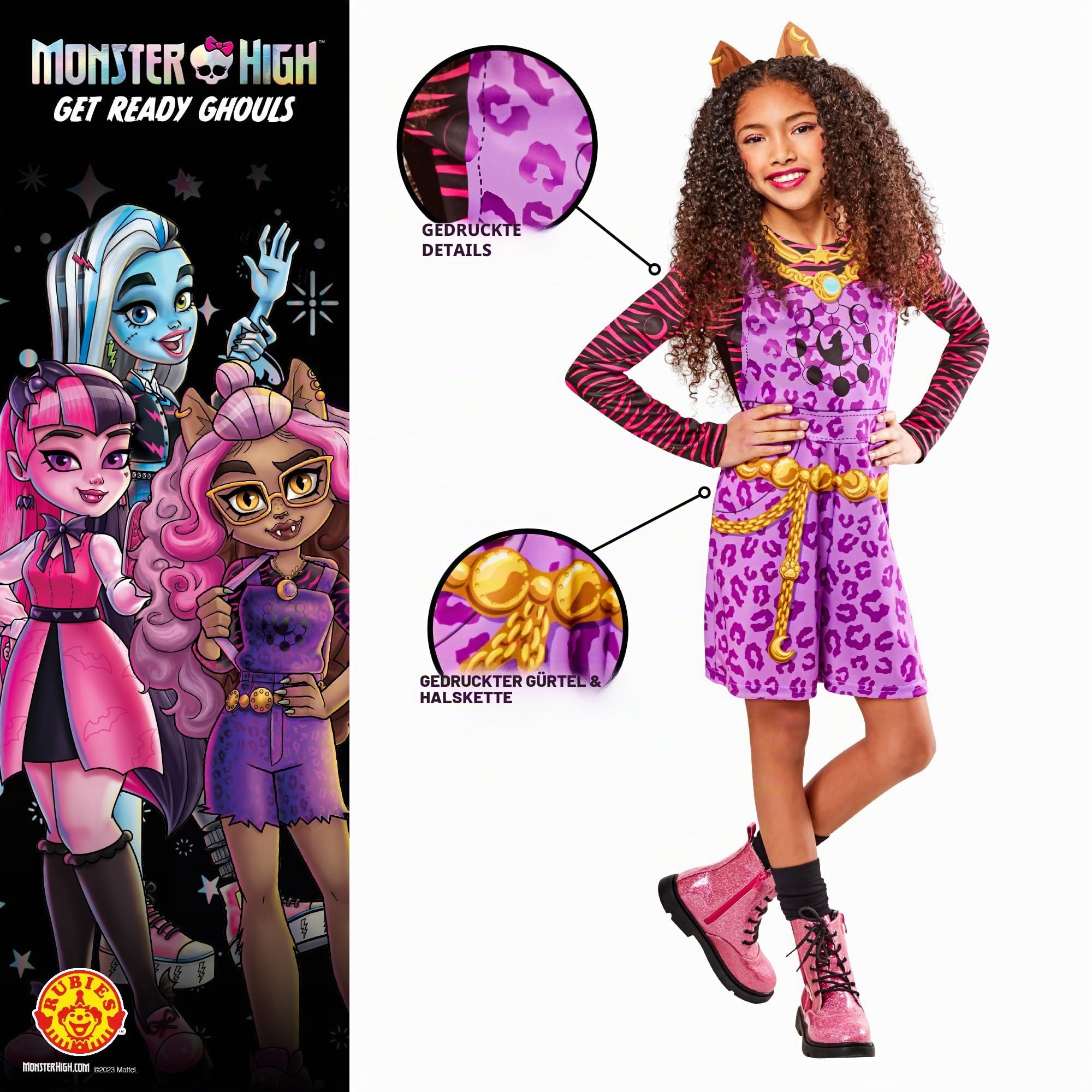 rubie-s-deluxe-clawdeen-monster-high-kost-m-m-dchen-7-8-jahre-kleid image 3