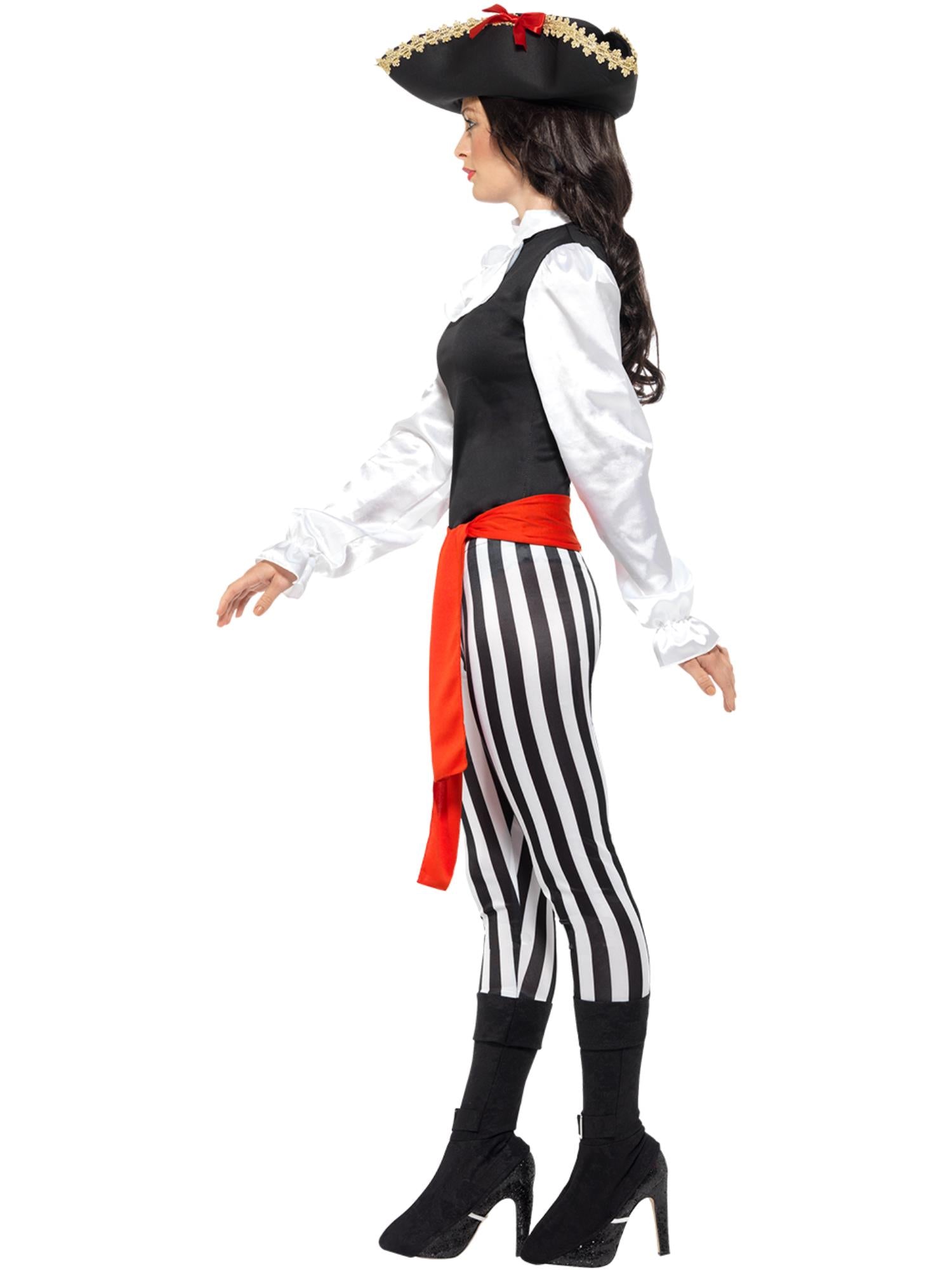 smiffys-fever-pirate-lady-kost-m-schwarz-gr-m-mit-g-rtel image 3