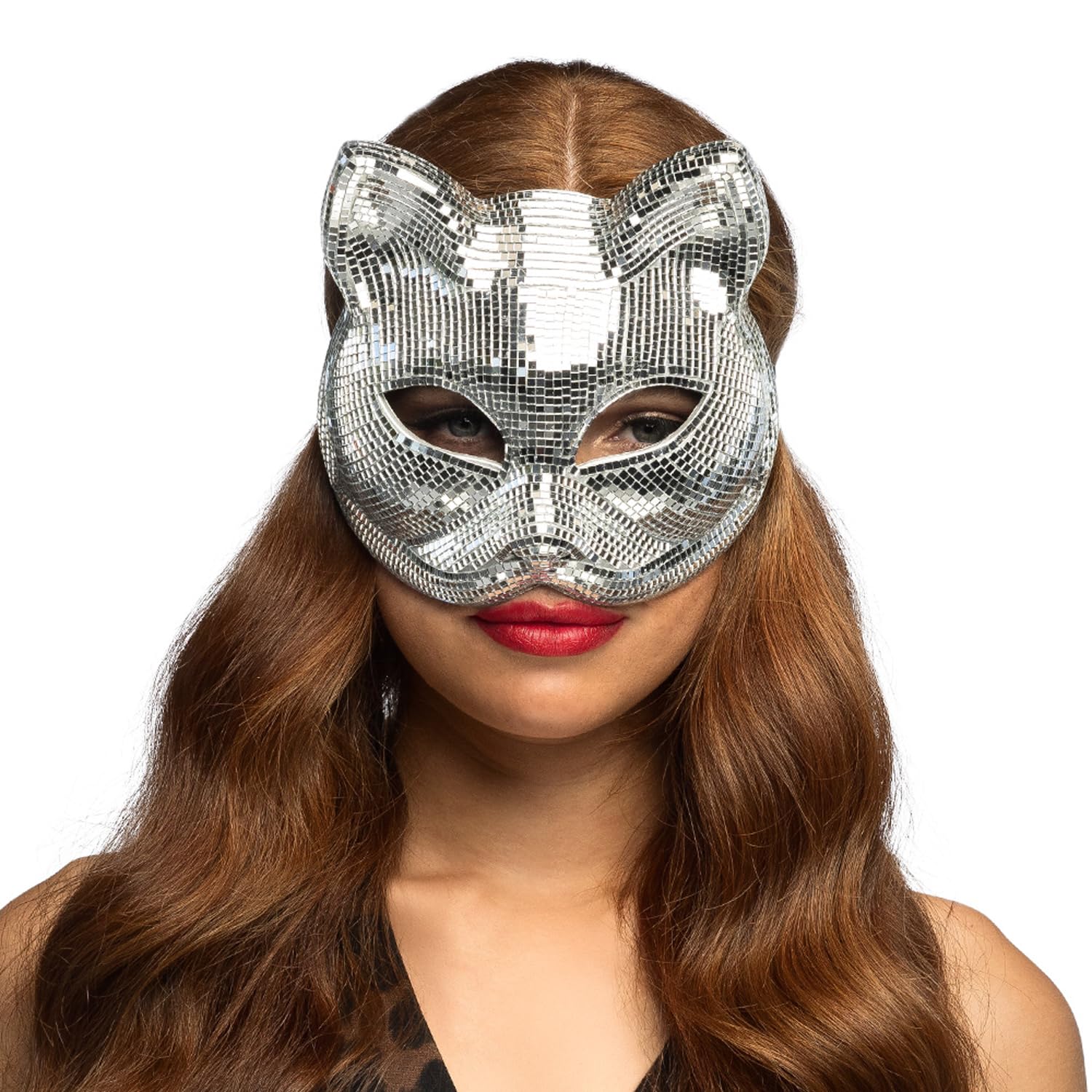 boland-masks-katzenmaske-disco-cat-silber-mosaik image 1