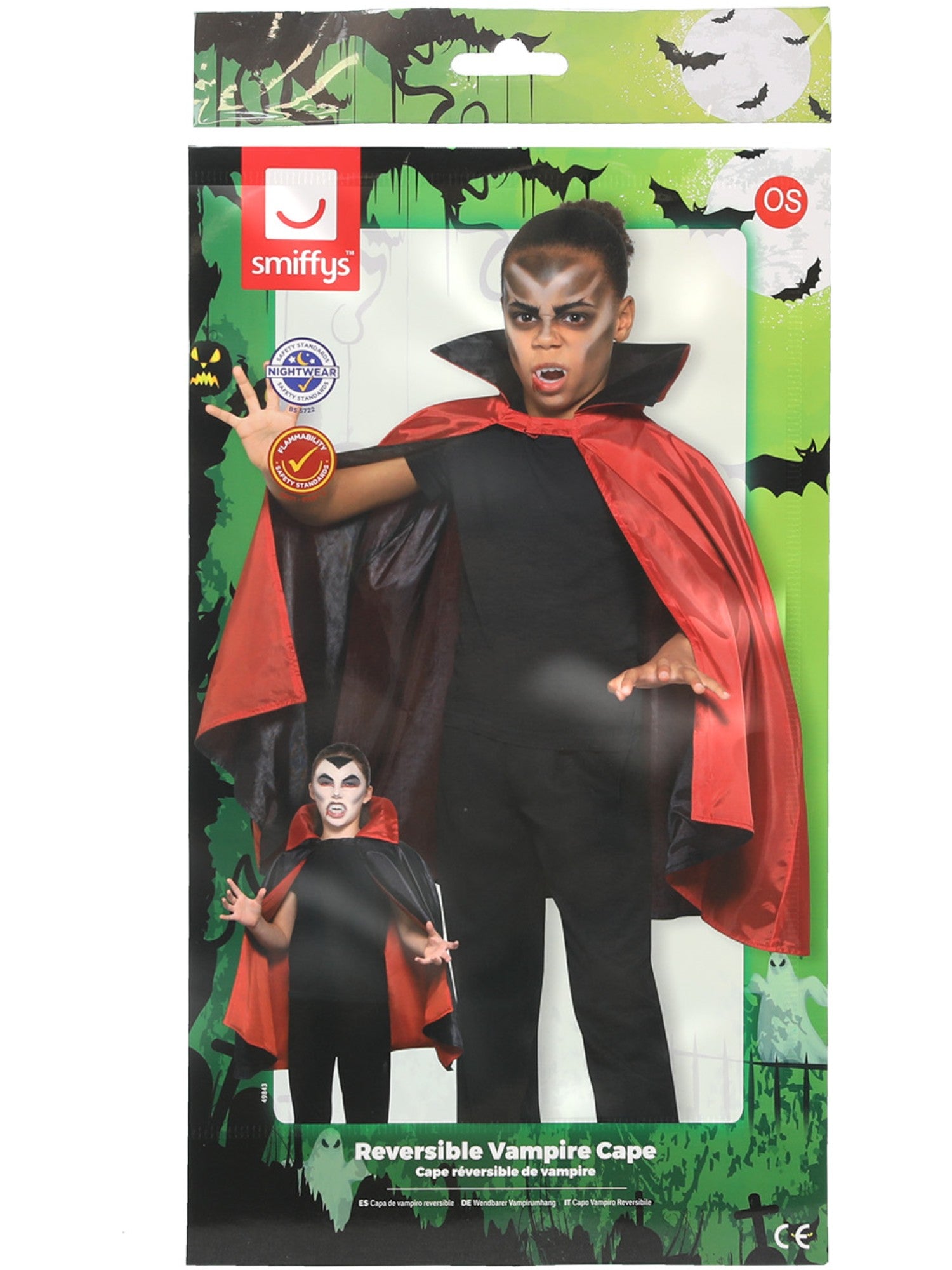 smiffys-fever-vampir-cape-kinder-schwarz-rot-wende-umhang image 8