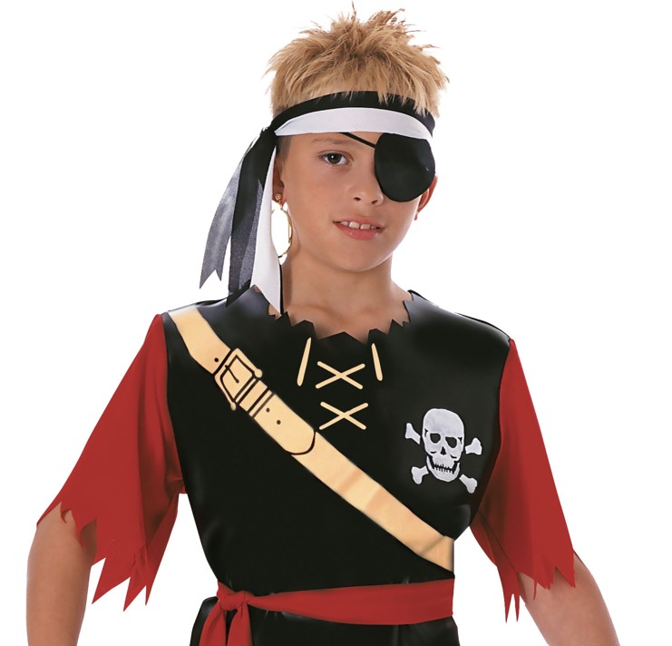 rubies-piraten-herrenkost-m-rot-schwarz-gestreift image 2