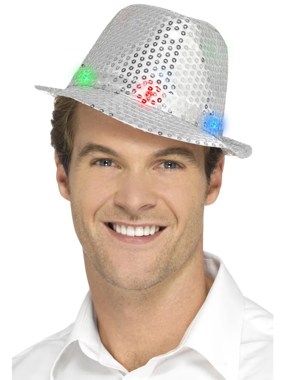 smiffys-fever-trilby-hut-silber-led-pailletten-einheitsgr-e image 1