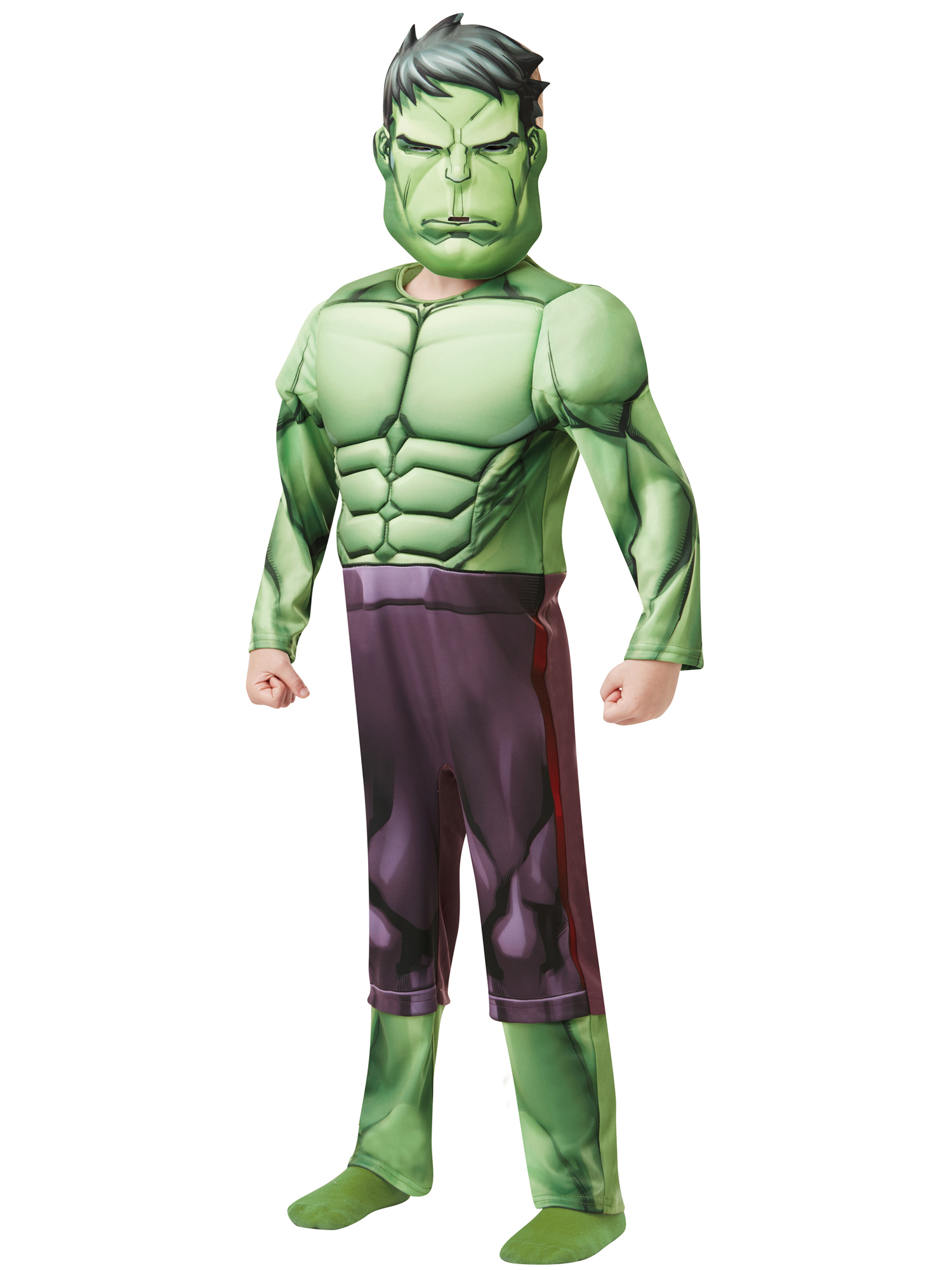 rubies-luxe-hulk-kost-m-mit-maske-muskel-gr-n image 1