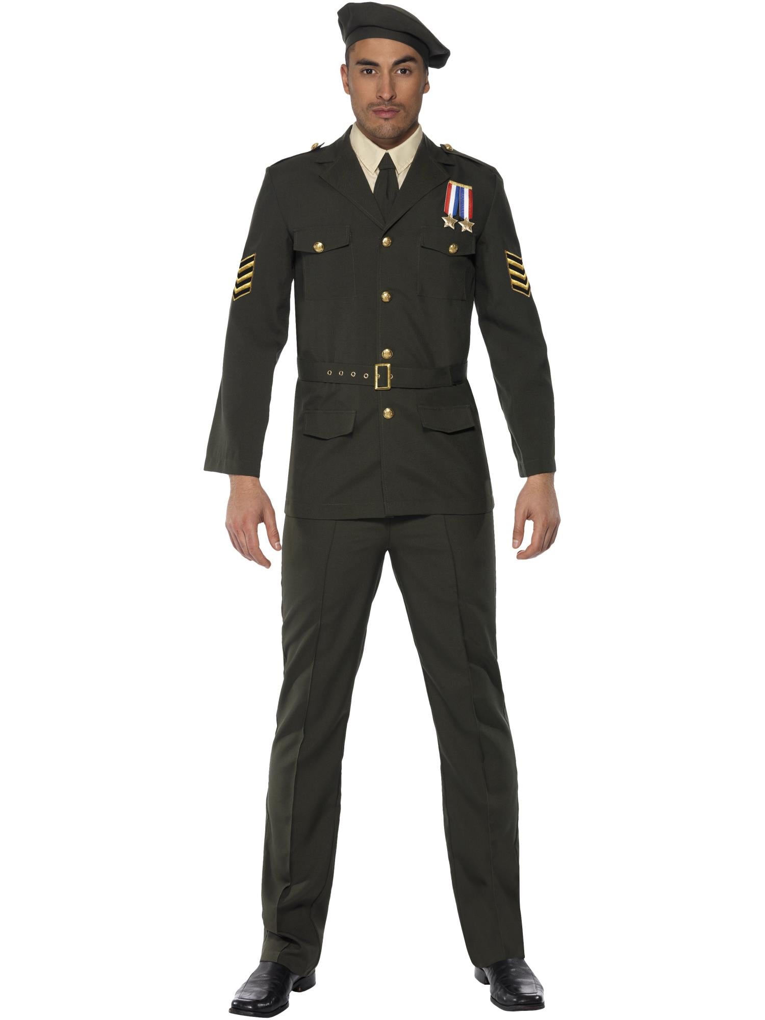 smiffys-fever-wartime-officer-kost-m-herren-gr-n-gr-m-38-40 image 1