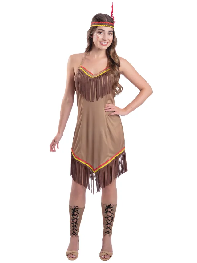 rubies-d-guisements-indianerin-kost-m-kleid-gr-e-m-mit-fransen image 1