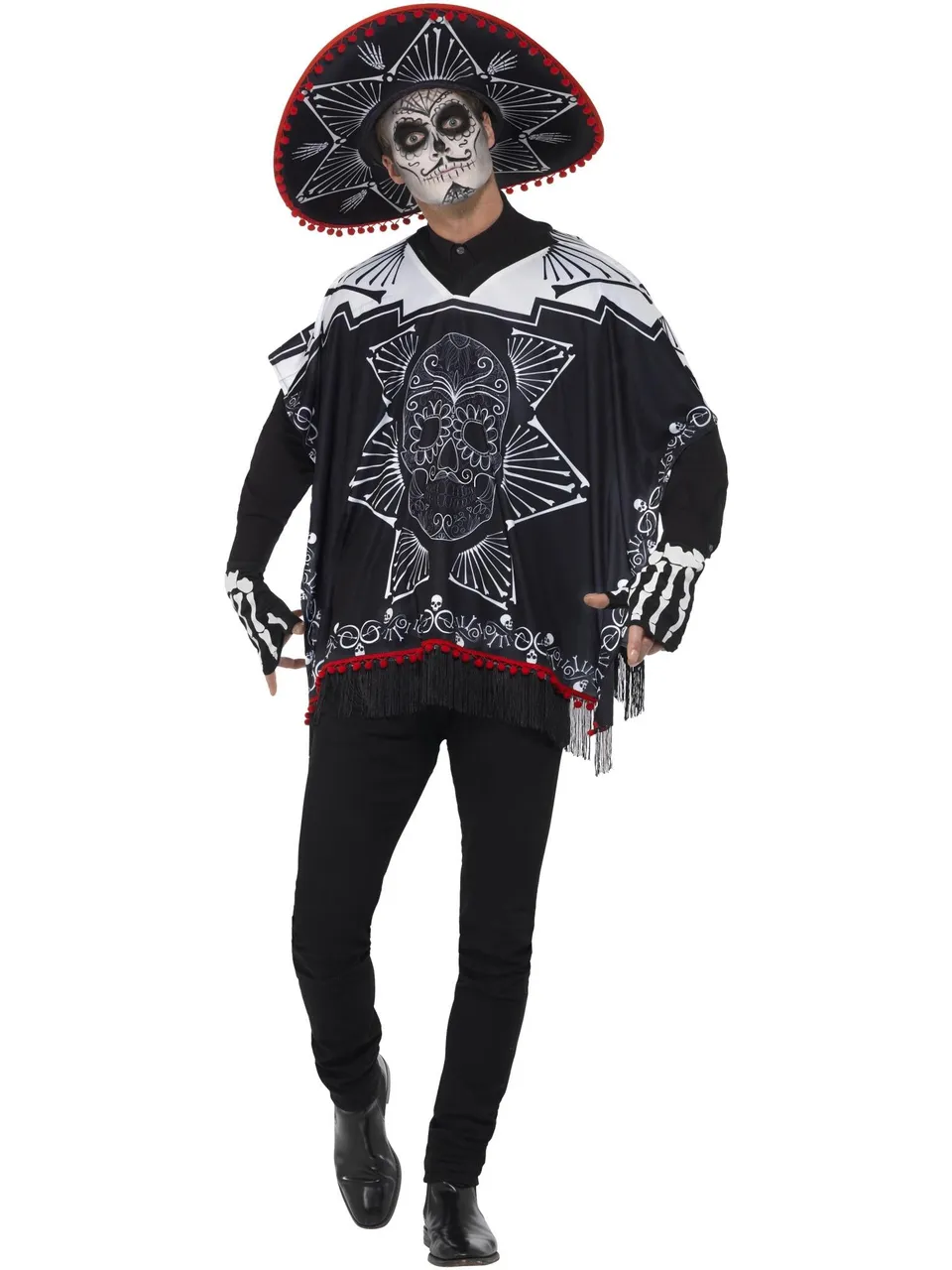 smiffys-fever-day-of-the-dead-kost-m-schwarz-wei image 1
