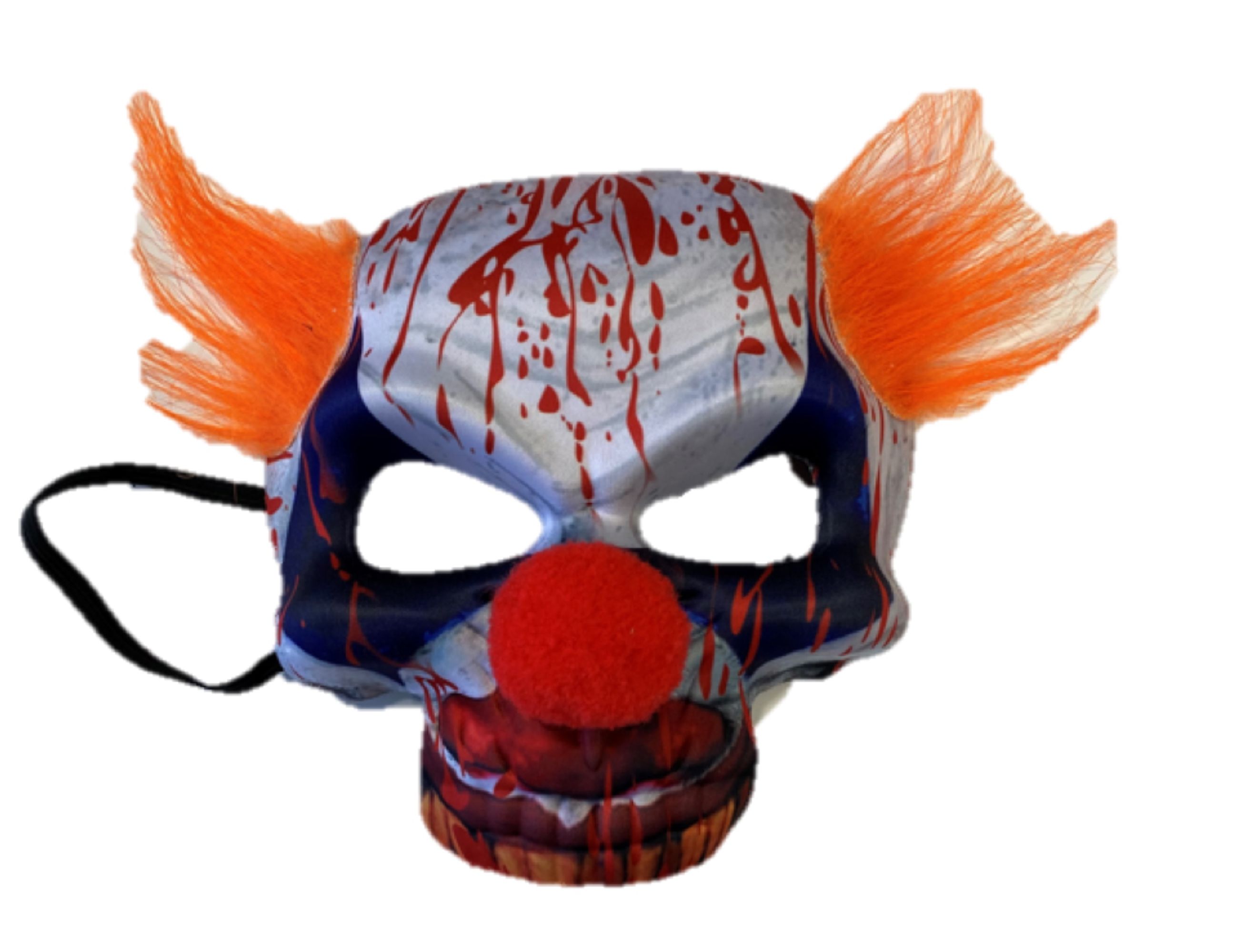rubies-clown-halbmaske-blutig-mit-haaren-orange image 2