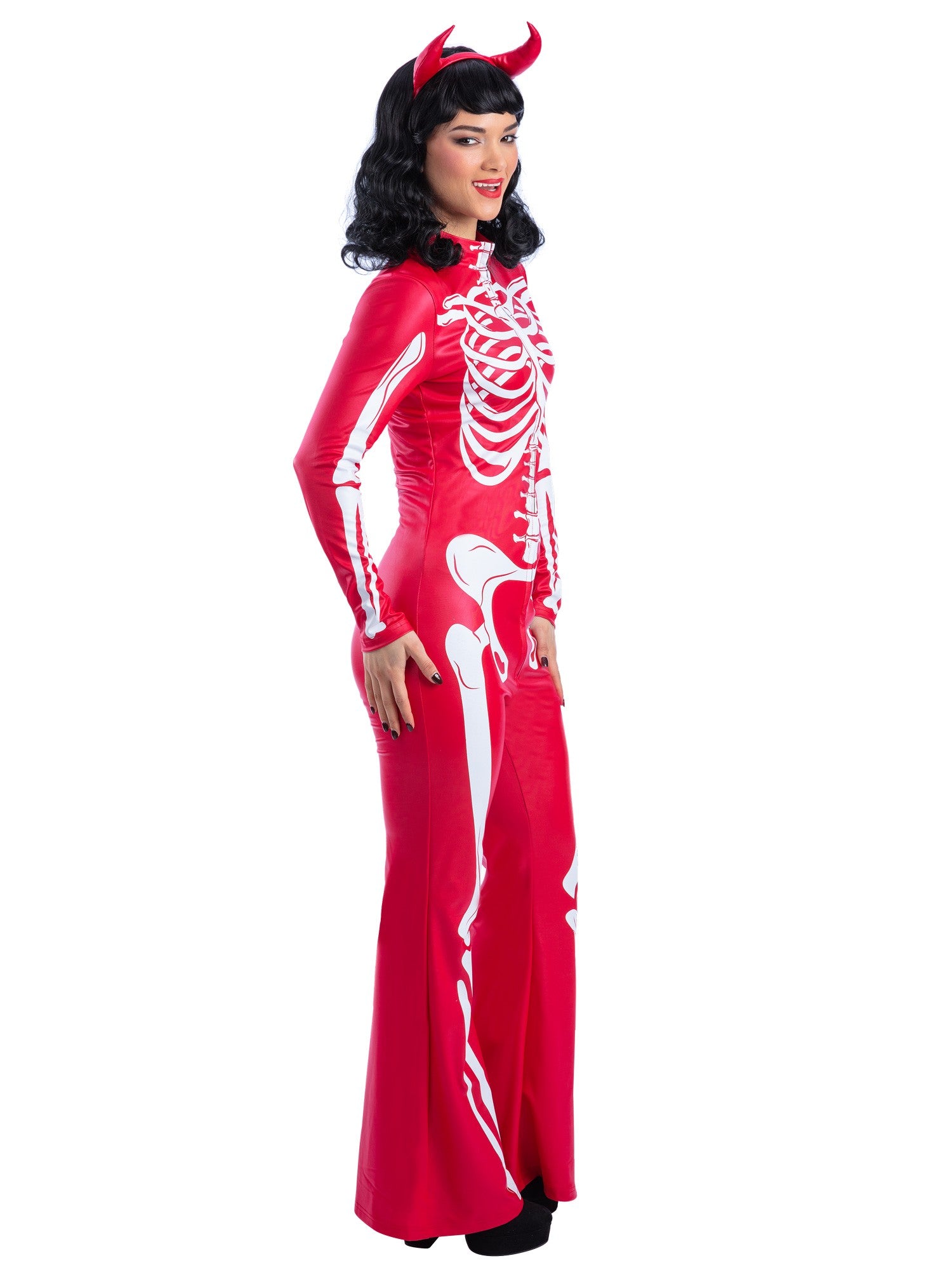 fever-devil-skeleton-kost-m-damen-rot-jumpsuit-s image 3