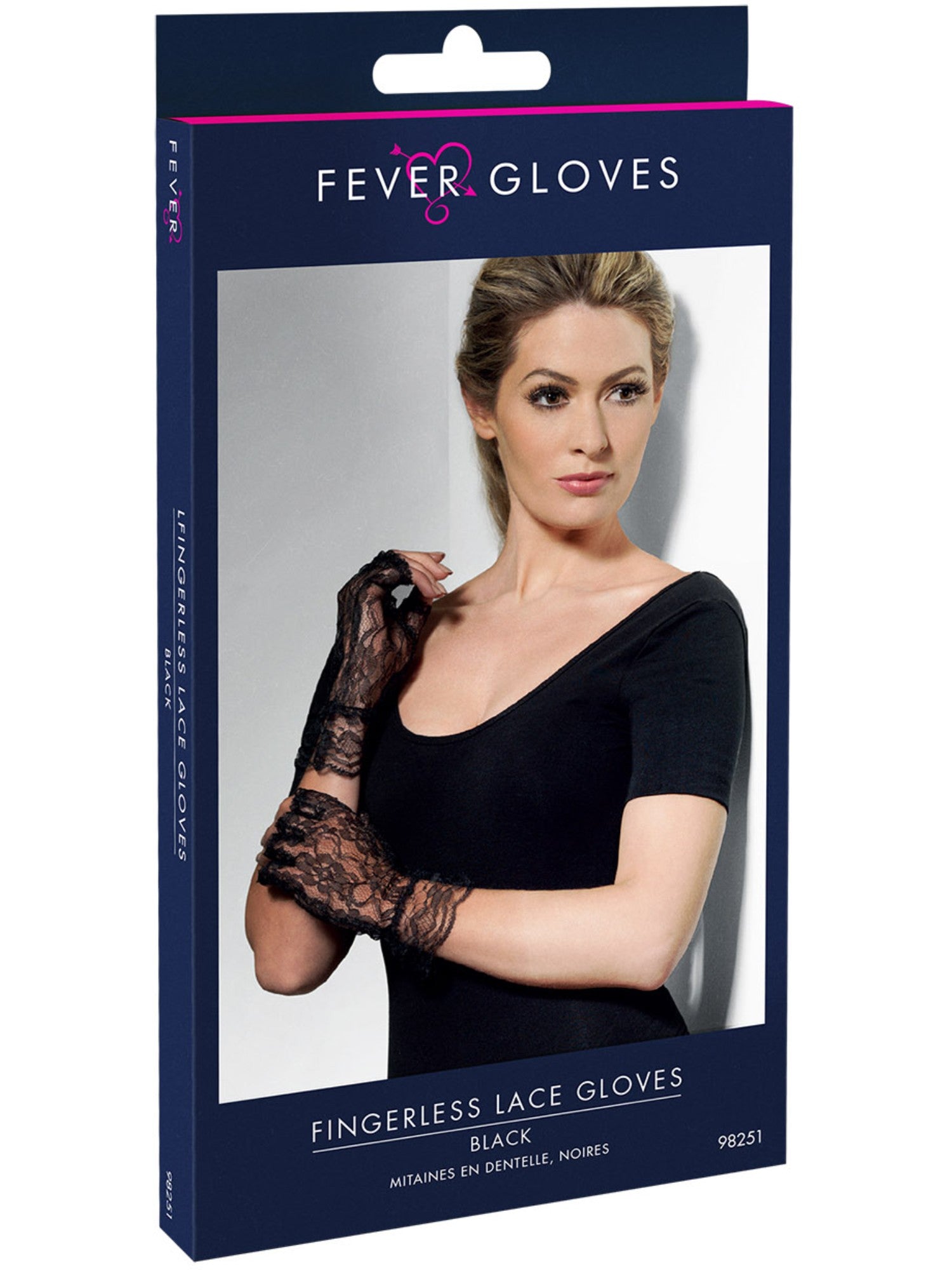 smiffys-fever-fingerlose-spitzen-handschuhe-schwarz-damen image 2