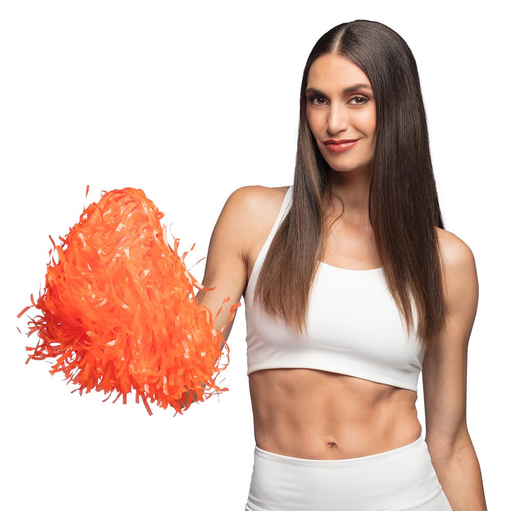 boland-pompons-orange-8-st-ck-34-cm-cheerleader-tanzwedel image 1