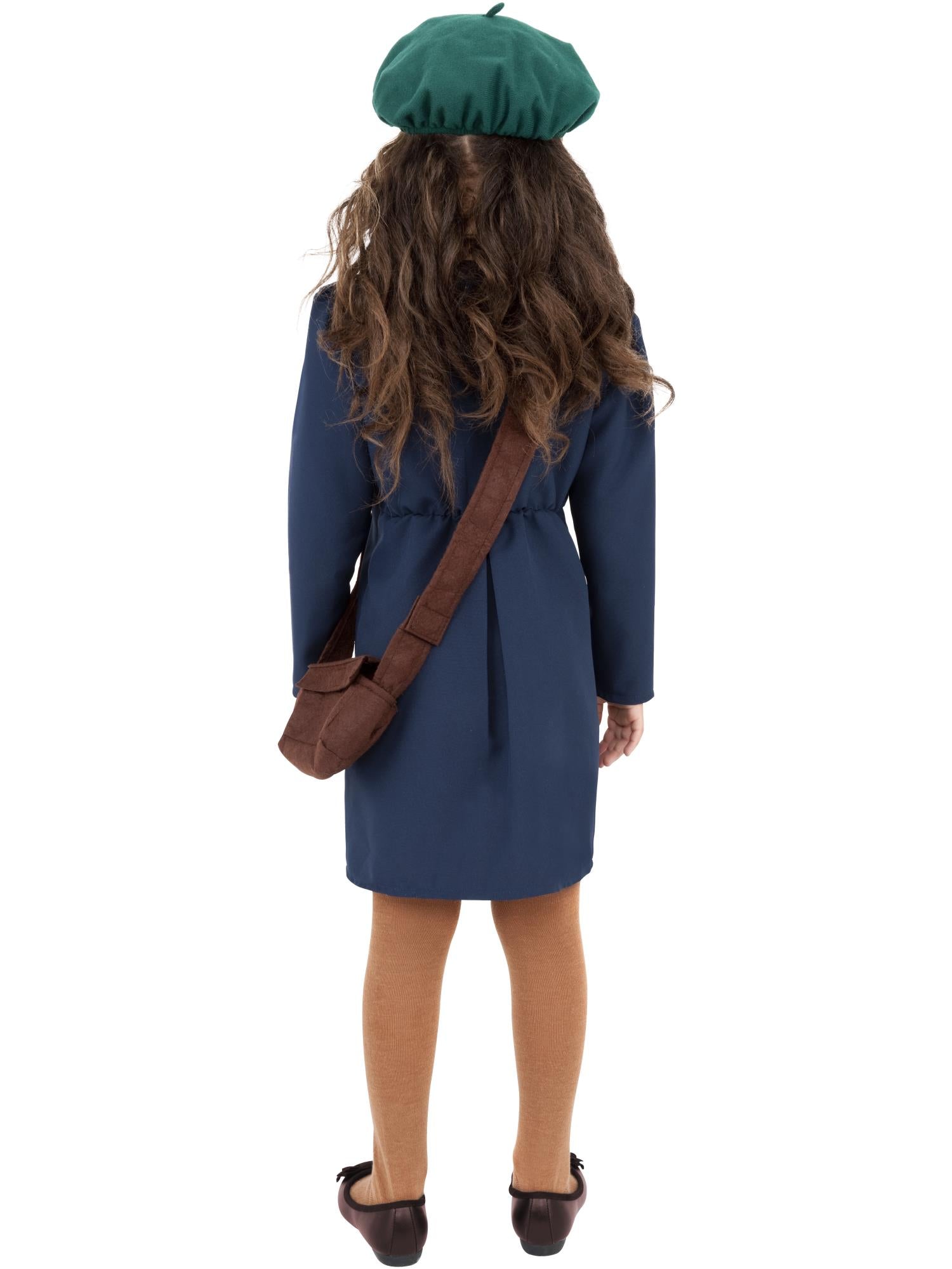 smiffys-evacuee-girl-kost-m-blau-kleid-m-tze-tasche image 2