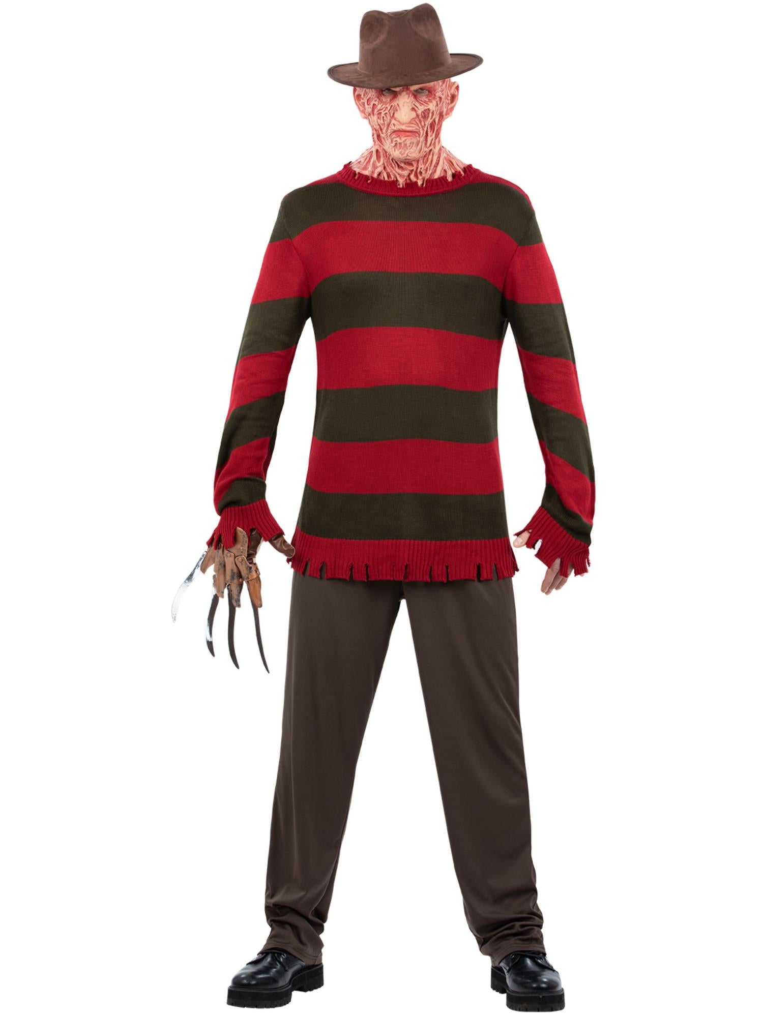 smiffys-fever-freddy-krueger-pullover-kost-m-rot-gr-n-gestreift image 4