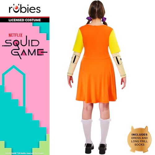 rubie-s-deluxe-squid-game-classic-girl-doll-kost-m-m-orange image 8