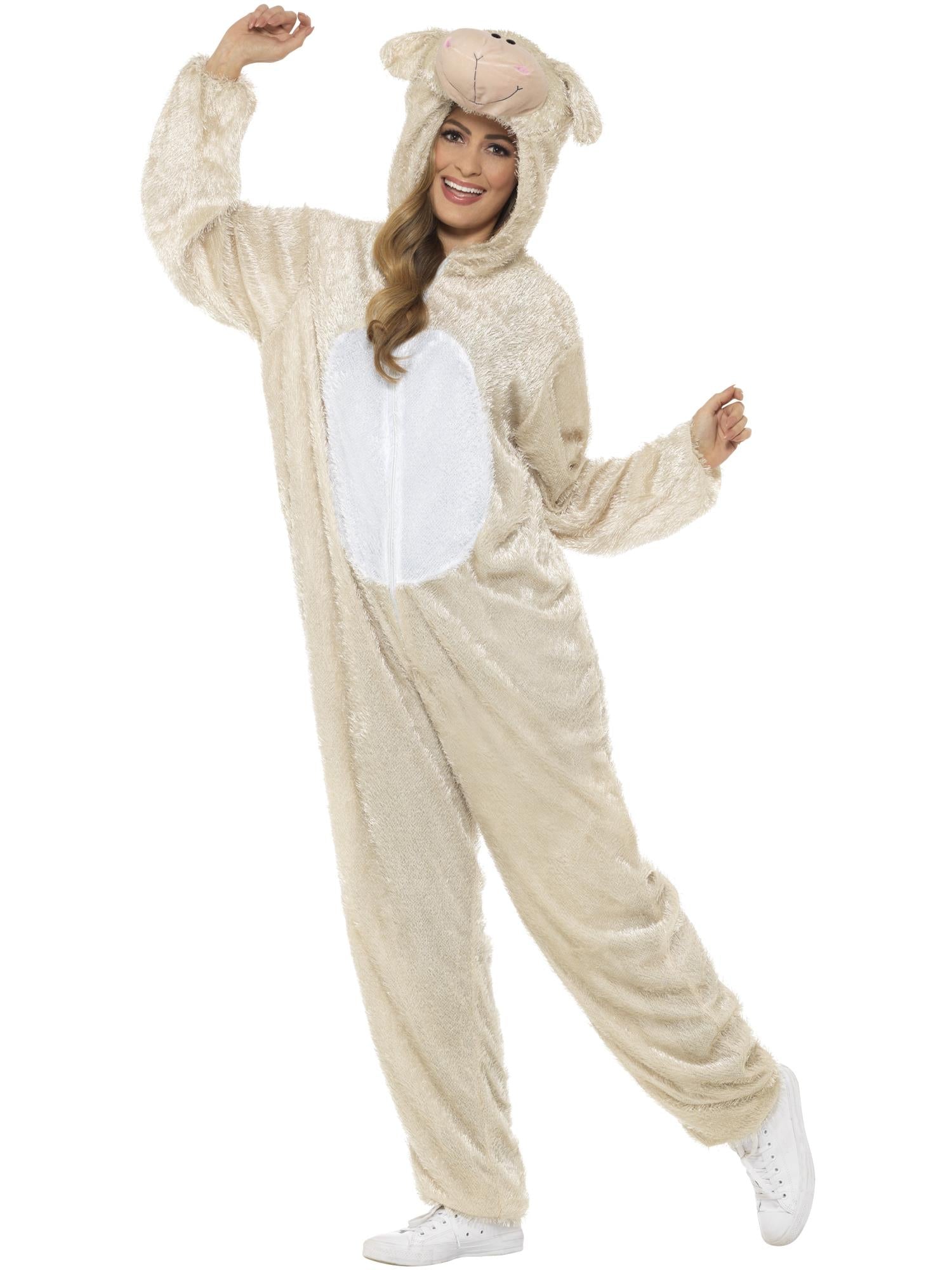 smiffys-fever-lamm-kost-m-erwachsene-creme-jumpsuit image 7
