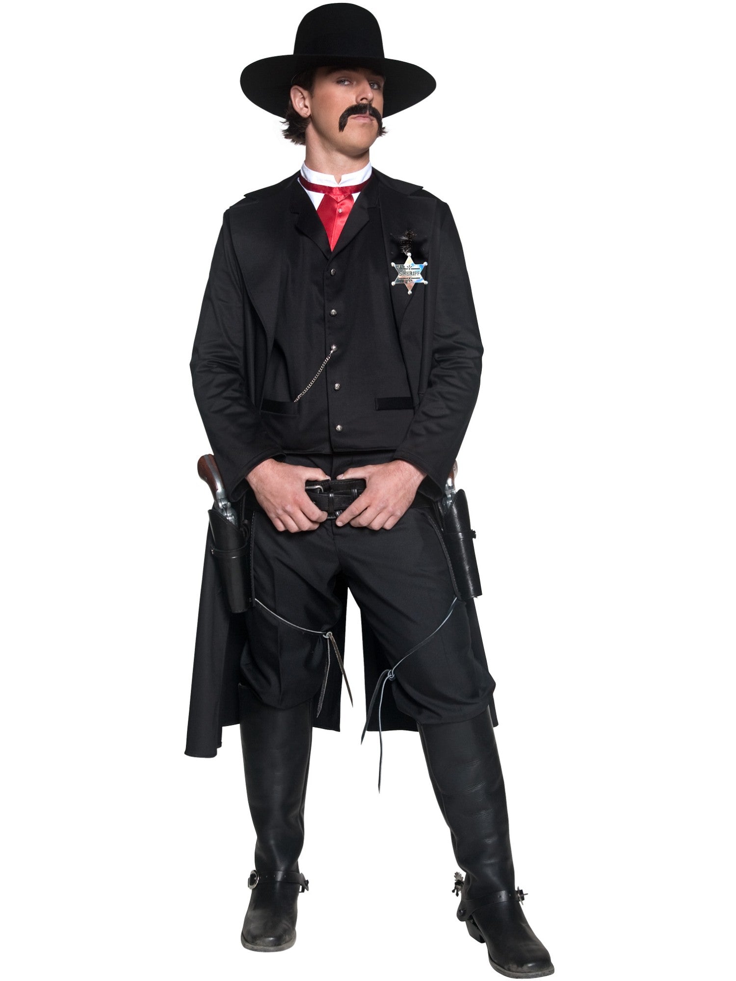 smiffys-fever-western-sheriff-kost-m-schwarz-rot-herren image 1