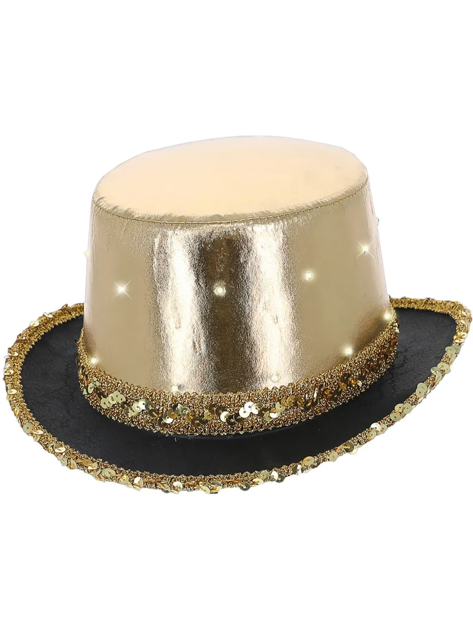 smiffys-fever-led-zylinder-gold-metallic-top-hat-einheitsgr-e image 1