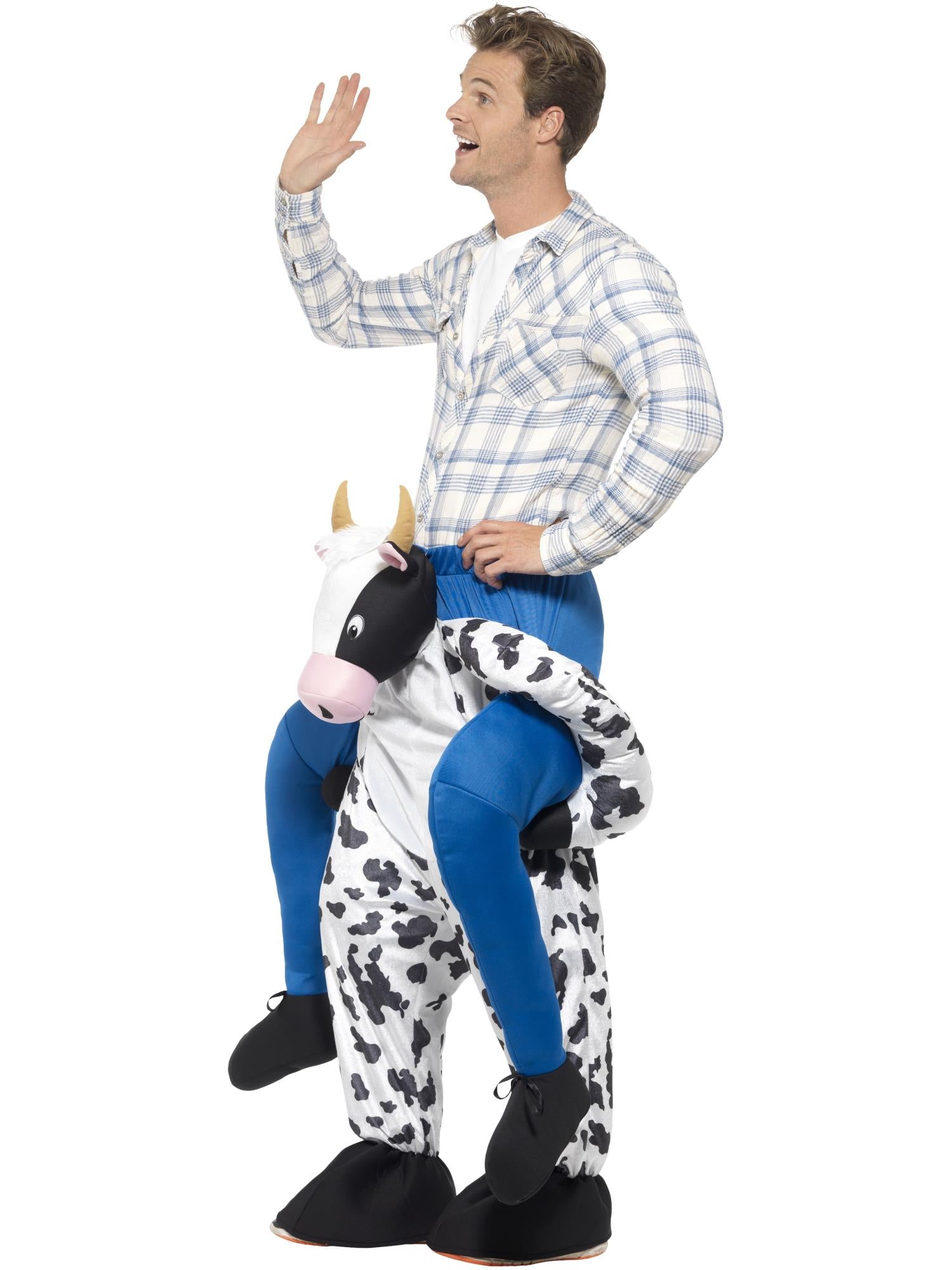 smiffys-fever-piggyback-kuh-kost-m-einteiler-schwarz-wei image 3