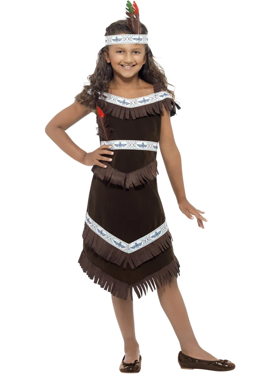 smiffys-fever-indianer-kost-m-m-dchen-braun-4-12-j image 1