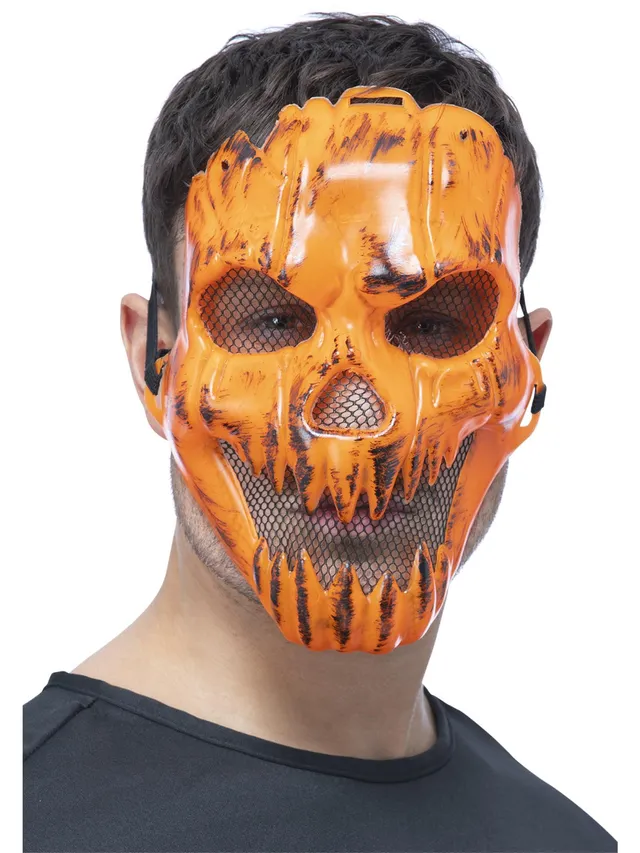 smiffys-fever-k-rbis-maske-orange-gummiband-halloween image 1