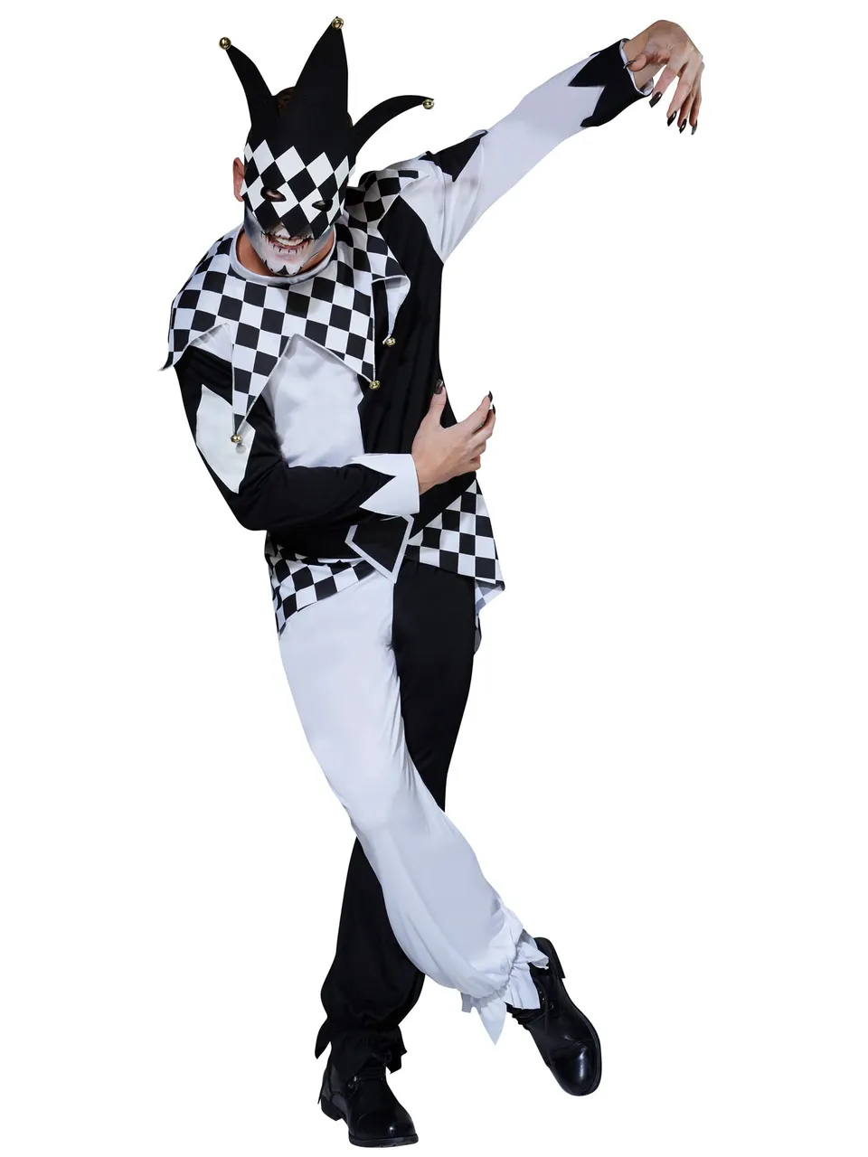 rubie-s-deluxe-kost-m-schwarz-mit-maske-oberteil-hose image 1