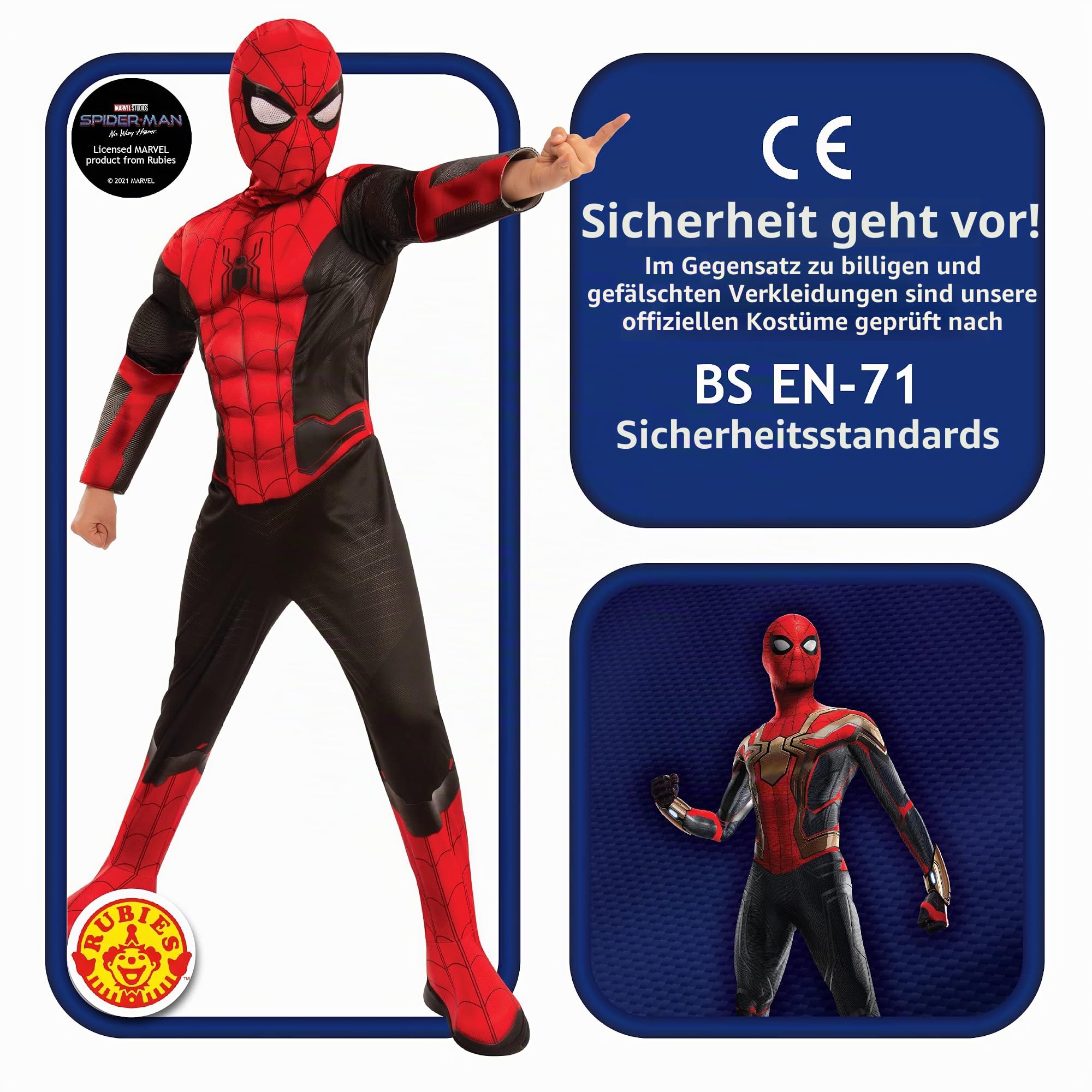 rubie-s-deluxe-spider-man-kinderkost-m-schwarz-rot-gr-e-s-3-4-jahre image 2