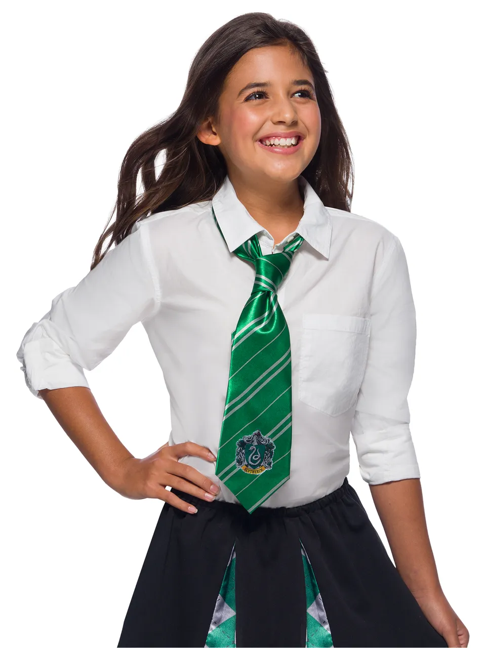 rubies-serpentard-luxe-krawatte-gr-n-silber-slytherin image 1