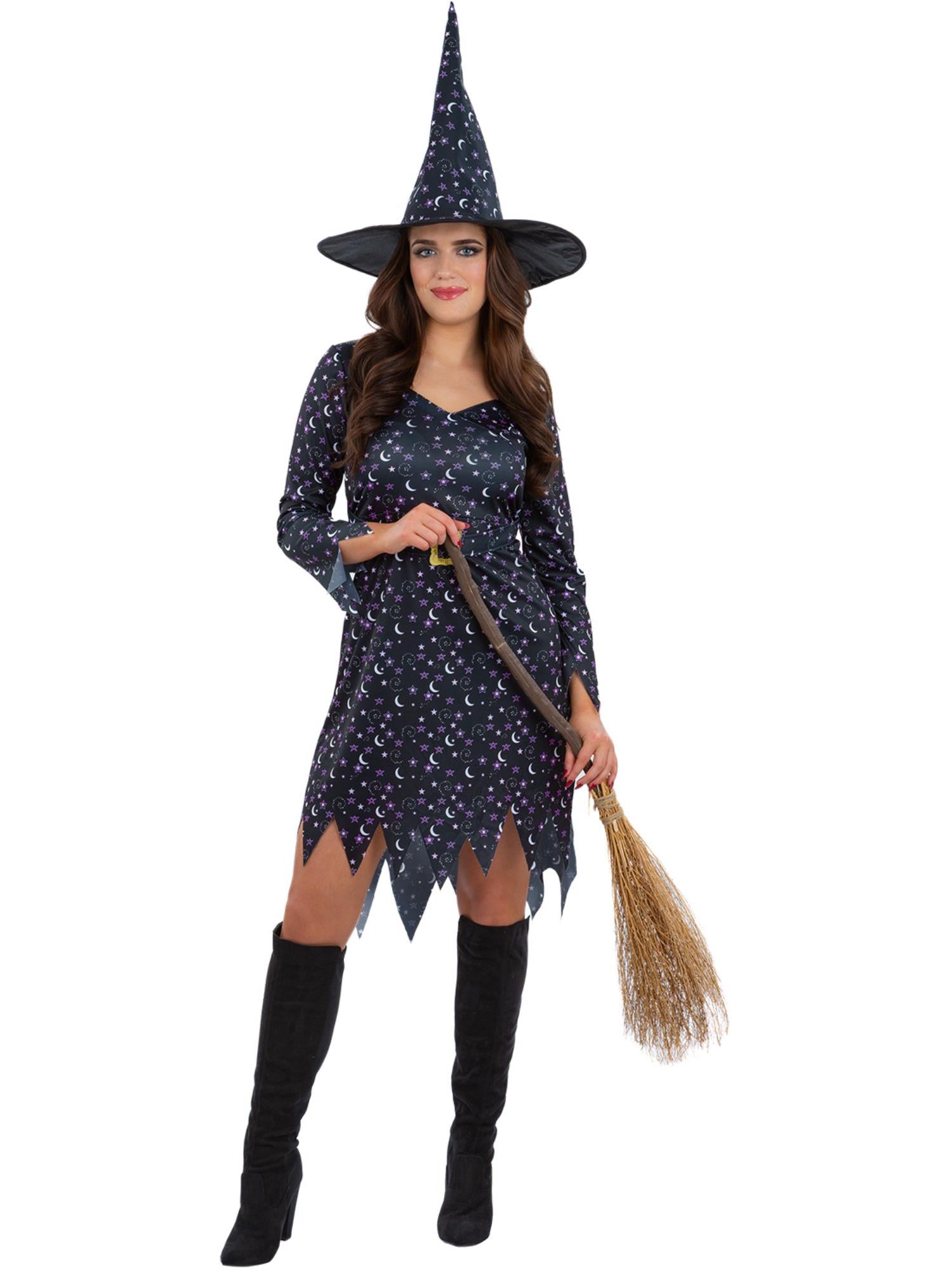 smiffys-fever-moon-stars-hexenkost-m-kleid-hut-schwarz image 4