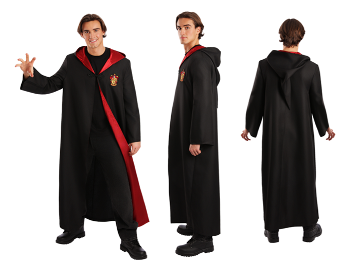 rubies-gryffindor-luxe-umhang-erwachsene-gr-m-rot-wappen image 1