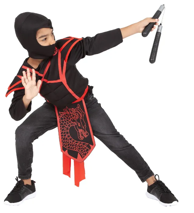 rubies-ninja-kost-m-kinder-5-8-jahre-mit-nunchaku-set image 1
