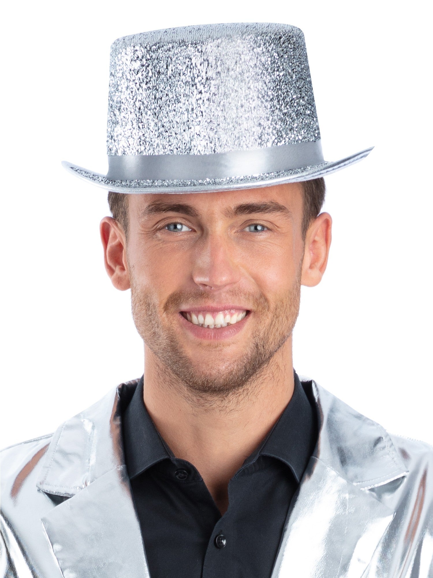 smiffys-fever-zylinder-silber-metallic-lurex-einheitsgr-e image 1