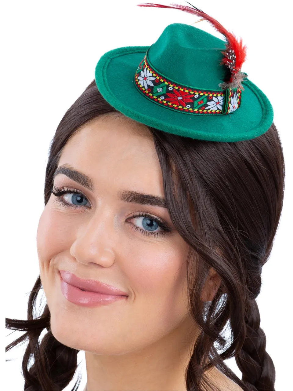 smiffys-fever-mini-trachtenhut-gr-n-oktoberfest-haarclips image 1