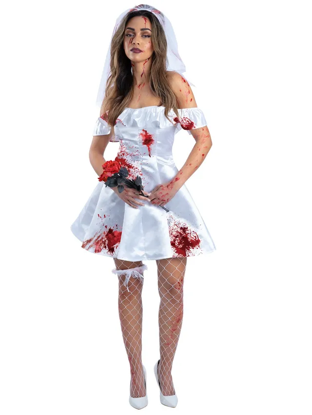 smiffys-fever-bloody-bride-kost-m-damen-zombie-brautkleid image 1