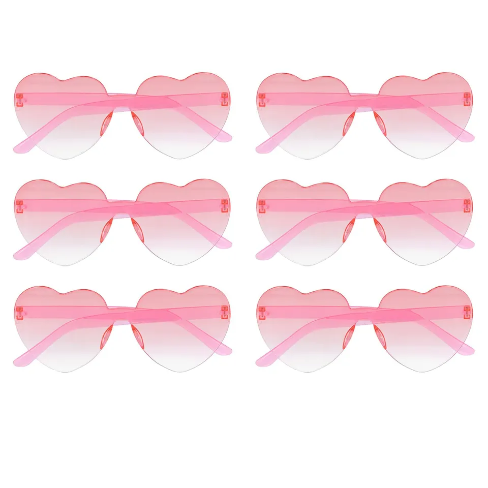 boland-love-peace-partybrille-6er-set-rot-hippie-fasching image 1
