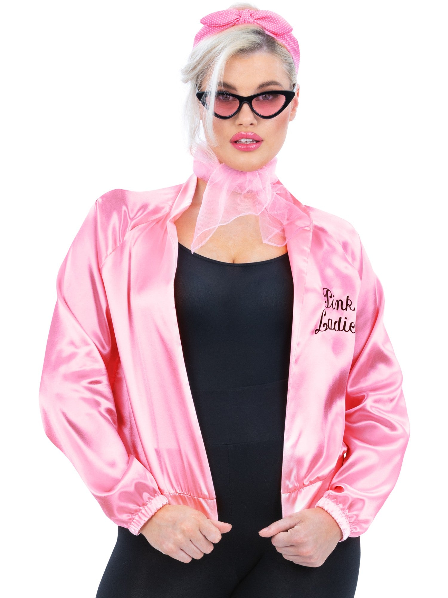 smiffys-fever-grease-pink-ladies-jacke-kost-m-damen-m-rosa image 1