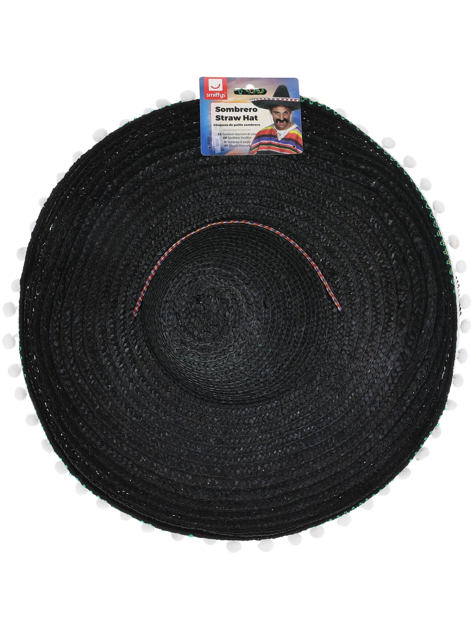 smiffys-fever-sombrero-strohhut-schwarz-einheitsgr-e image 2