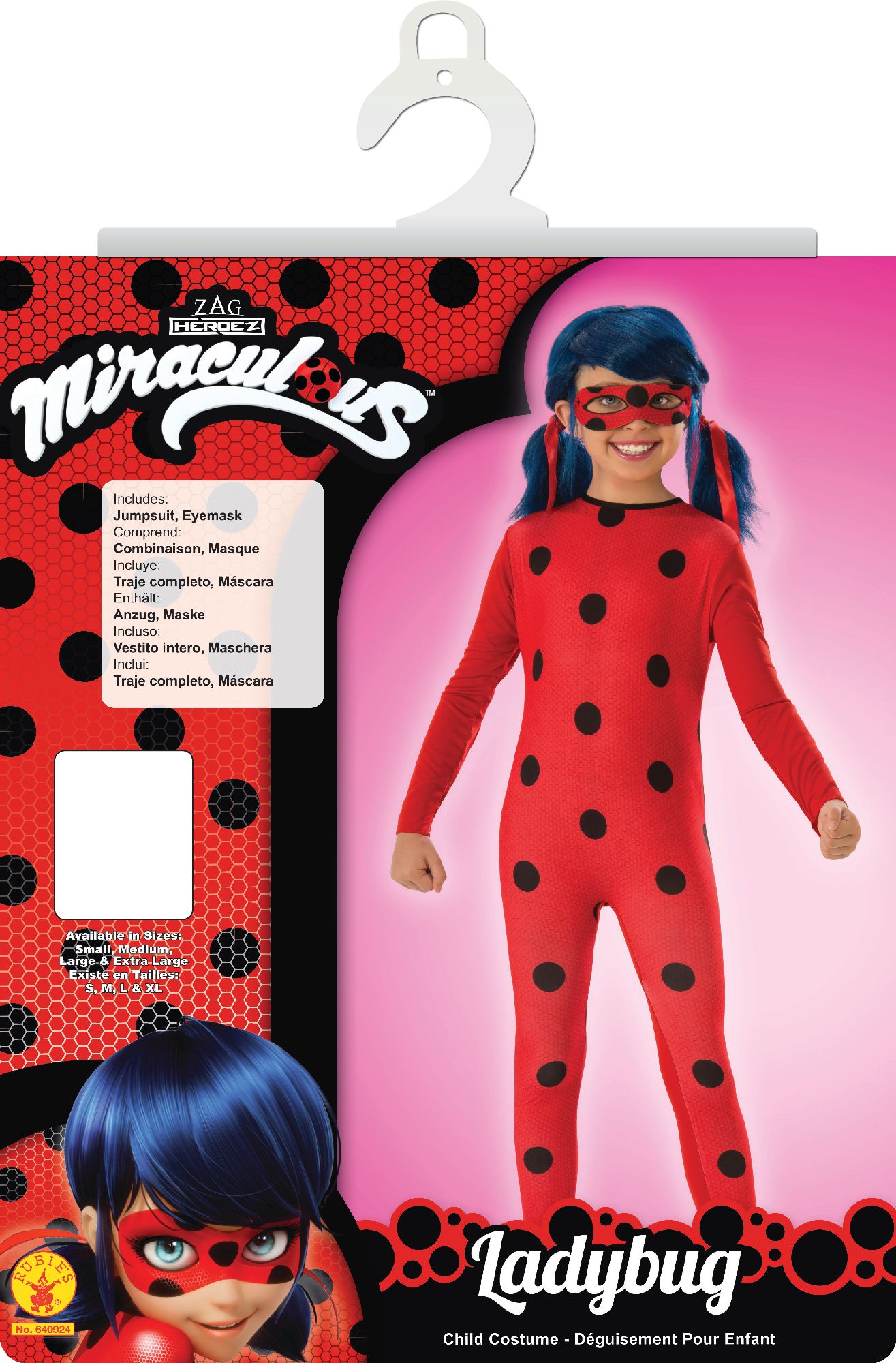 rubies-ladybug-kost-m-overall-rot-schwarz-mit-maske-kinder image 2