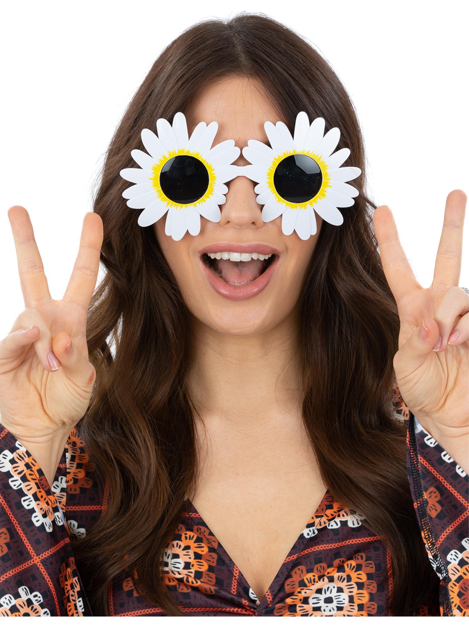 smiffys-fever-daisy-hippie-brille-wei-blume-partybrille image 1