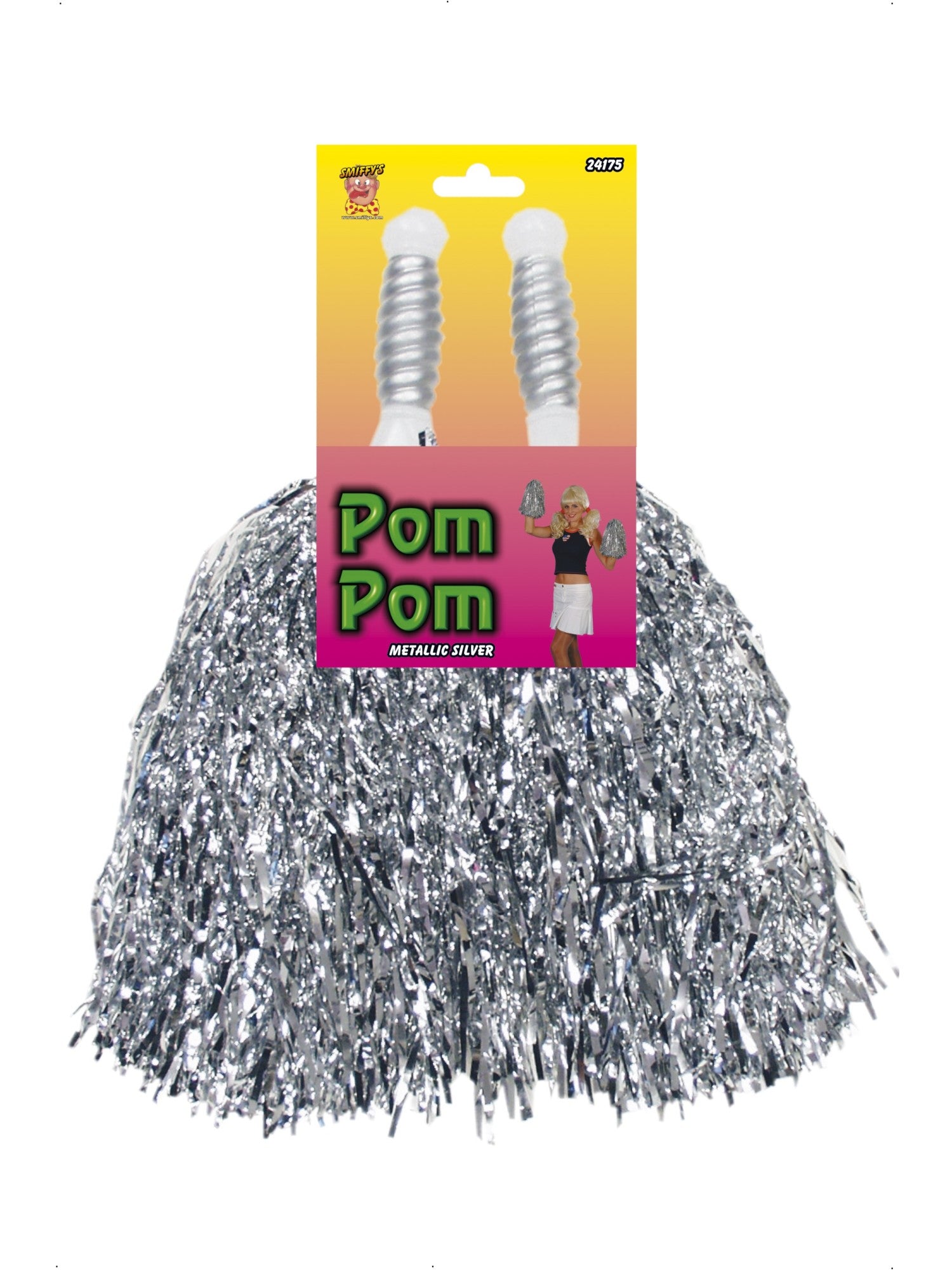 smiffys-fever-pompons-silber-metallic-cheerleader-2er-set image 2